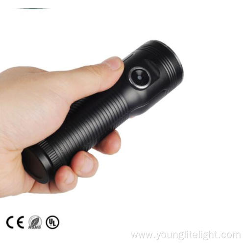 Aluminum LED Manual Mini High Power Rechargeable Flashlight